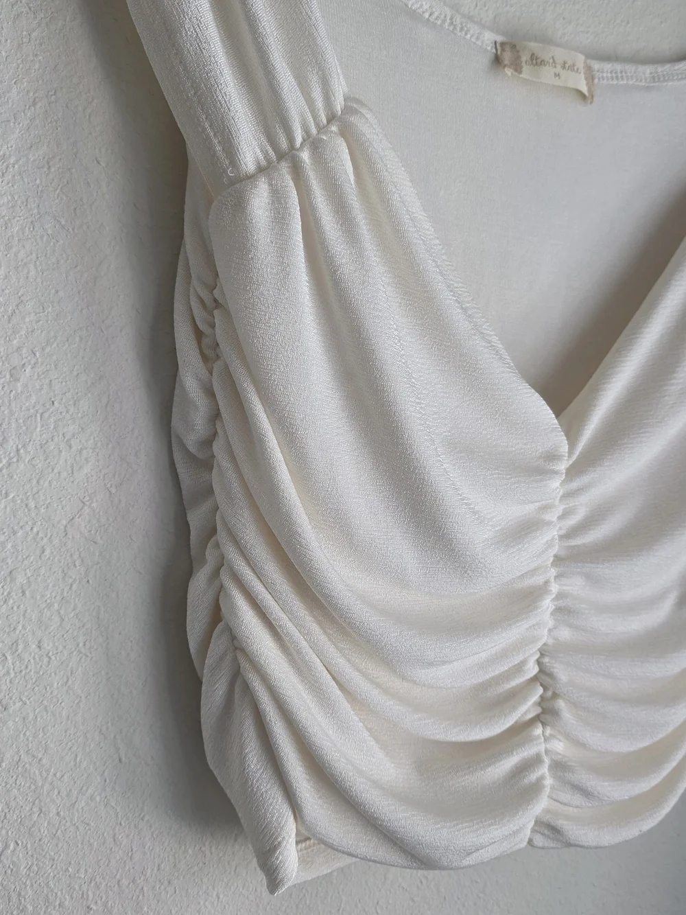 Ruched Cream Cropped Top Altar'd State - Picture 2 of 9
